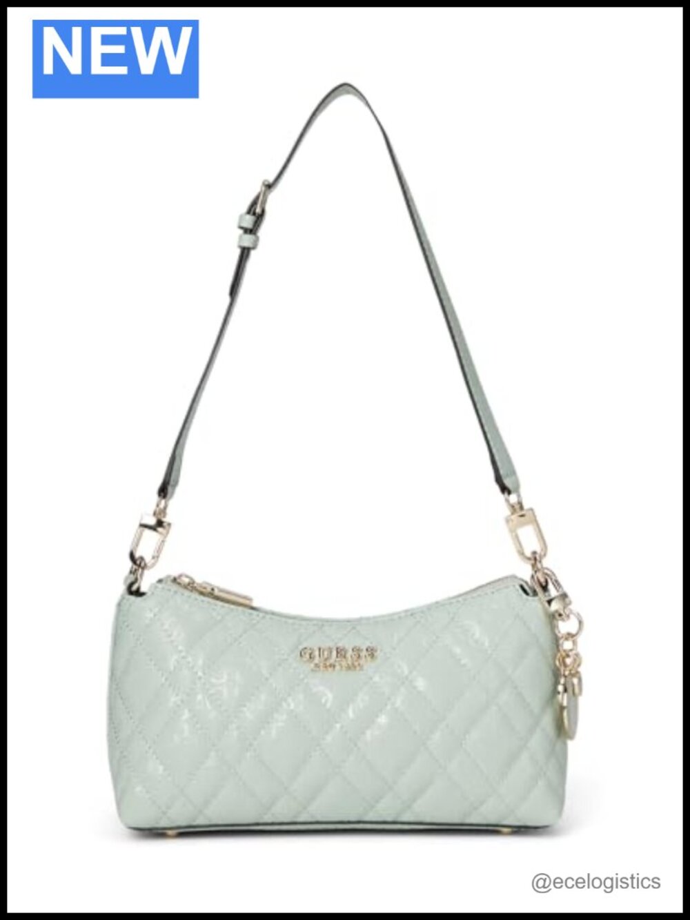 Isemay Shoulder Bag - Sling Purse with Gold Hardware, Zip Pockets